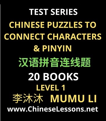 20 Books: Chinese Puzzles to Connect Characters & Pinyin